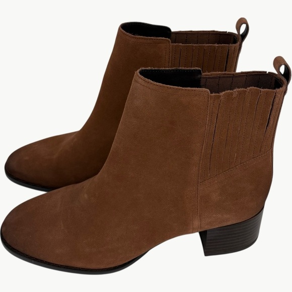 NWOT Sam Edelman Kaiti Block Heel Round Toe Suede Boots | Sz 8.5 | Walnut Brown - Picture 12 of 14